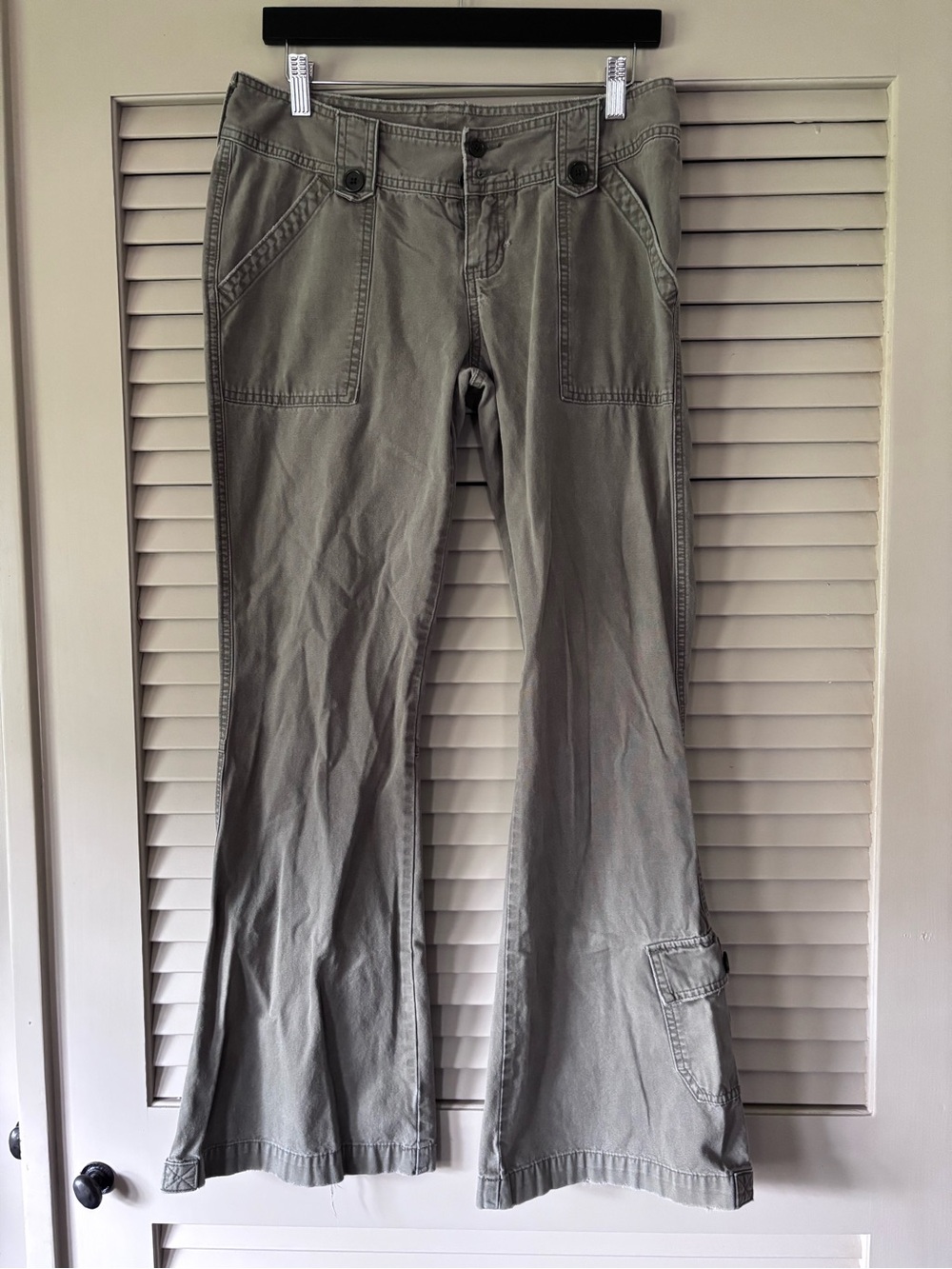 Abercrombie & Fitch Olive Green Wide-Leg Cargo Jeans